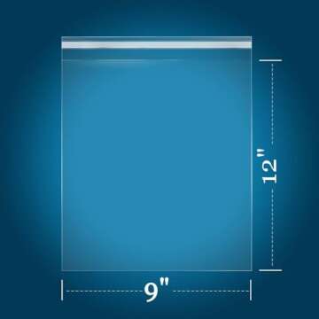iMailer - 200 Count - 9'' x12'' Cellophane Bags Self Adhesive - Clear Cello Resealable Plastic Poly ...