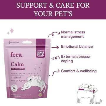 Fera Pet Organics Calming Goat Milk Cat & Dog – Vet Created - Pet Anxiety, Stress & Hyperactivity ...
