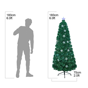 6FT Colorful Fiber Optic Christmas Tree with LED Lights