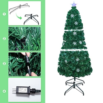 6FT Colorful Fiber Optic Christmas Tree with LED Lights