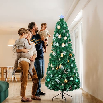 6FT Colorful Fiber Optic Christmas Tree with LED Lights