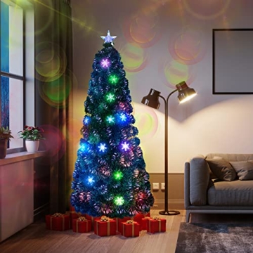 6FT Colorful Fiber Optic Christmas Tree with LED Lights