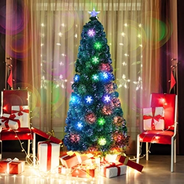 6FT Colorful Fiber Optic Christmas Tree with LED Lights