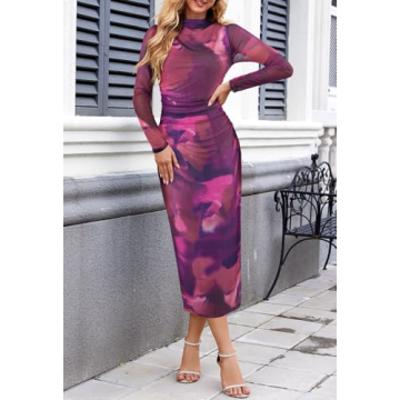 Stylish Tie Dye Mesh Maxi Dress for Perfect Occasions