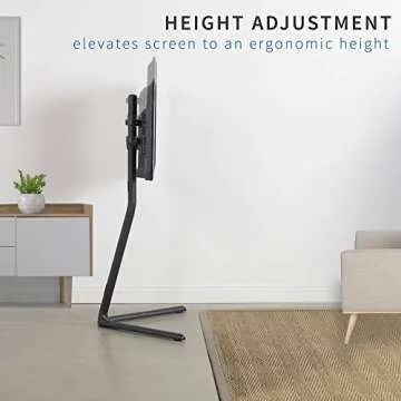 VIVO Space Saving 49 to 70 inch LED LCD Studio TV Display Stand, Television Mount with V-Base, Holds VESA up to 600x400, Black STAND-TV70B