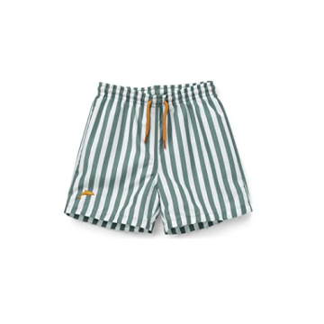 LDIOIF Boys Swim Trunks Quick Dry Beach Wear Sport Swim Shorts Kids Green Striped Bathing Suit Light...