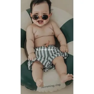 LDIOIF Boys Quick Dry Swim Trunks Green Striped 5-6Y