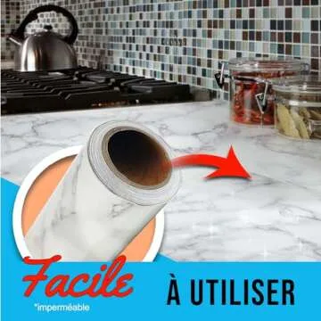 Craftopia Marble Peel and Stick Wallpaper - Waterproof Roll