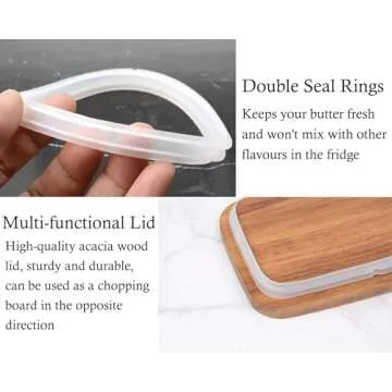 SIPARUI Butter Dish with Lid for Countertop,Large Butter Dish Ceramics Butter Keeper Container with Knife,Ceramic Butter Container With Airtight Cover,Good Kitchen Gift(Grey)