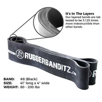 Rubberbanditz Pull Up Assist Resistance Bands | Heavy Duty Loop Exercise Bands for Powerlifting, Mob...
