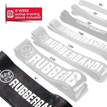 Rubberbanditz Pull Up Assist Resistance Bands | Heavy Duty Loop Exercise Bands for Powerlifting, Mobility, and Stretching | Travel Friendly Resistance Bands for Workout | Pack of 1 (Monster Black)