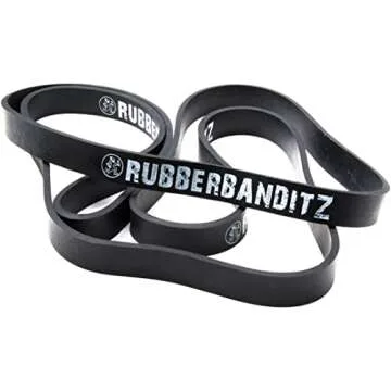 Rubberbanditz Pull Up Assist Resistance Bands | Heavy Duty Loop Exercise Bands for Powerlifting, Mobility, and Stretching | Travel Friendly Resistance Bands for Workout | Pack of 1 (Monster Black)