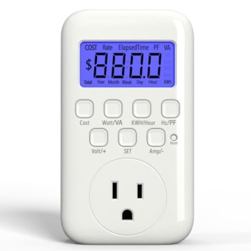 HBN Watt Meter Plug - Dual 24-bit ADC, Backlit Display, Energy Monitor