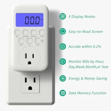 HBN Watt Meter Plug - Accurate Energy Monitor with Backlight