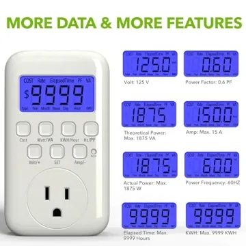HBN Watt Meter Plug - Accurate Energy Monitor with Backlight