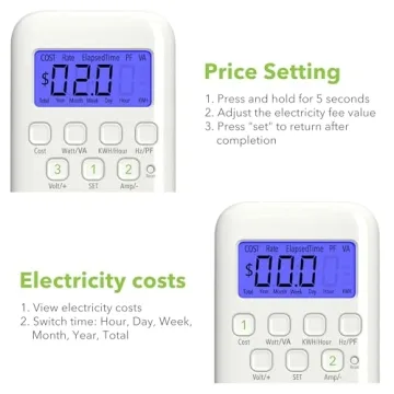 HBN Watt Meter Plug - Accurate Energy Monitor with Backlight