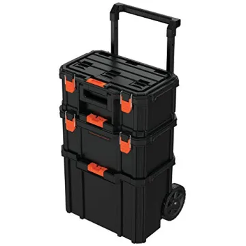 beyond by BLACK+DECKER BLACK+DECKER BDST60500APB Stackable Storage System - 3 Piece Set (Small, Deep Toolbox, and Rolling Tote)