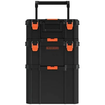 beyond by BLACK+DECKER BLACK+DECKER BDST60500APB Stackable Storage System - 3 Piece Set (Small, Deep Toolbox, and Rolling Tote)