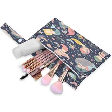 KEEPREAL Cute Girls Mermaid Wet Dry Bag for Cloth Diaper&Swimsuit,Travel&Beach - Water Resistant Wet...