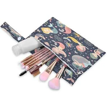 KEEPREAL Cute Girls Mermaid Wet Dry Bag for Cloth Diaper&Swimsuit,Travel&Beach - Water Resistant Wet...