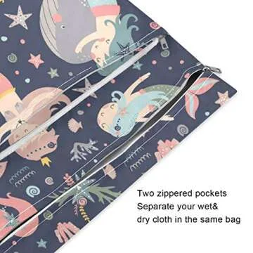 KEEPRREAL Mermaid Wet Dry Bag Set for Travel, Diapers