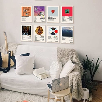 ASTRDECOR Kanye Album Cover Posters Set of 8 for Room
