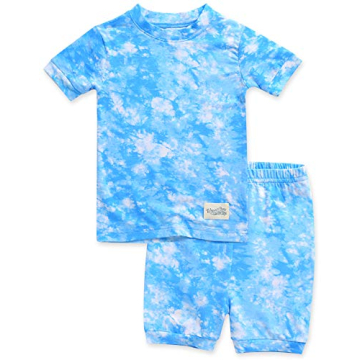 VAENAIT BABY Infant Toddler Boys Girls Pajamas Sleepwear Summer Short Pjs 2pcs Set Painting Blue M