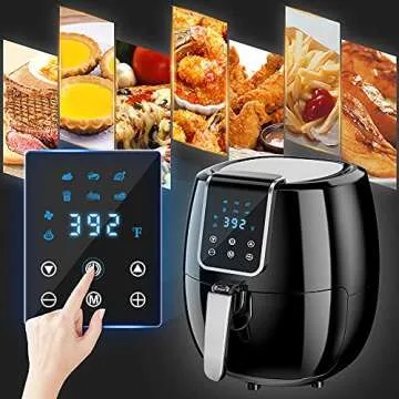 Gluck 7QT Air Fryer, 7-in-1 Classic Air Fryer Oven, 1800W Touch Airfryer with Nonstick Detachable Double Basket, Cooking Rack, Cooking Tong (20QT)