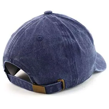 Trendy Apparel Shop Vintage 1965 Embroidered 60th Birthday Soft Crown Washed Cotton Cap - Navy