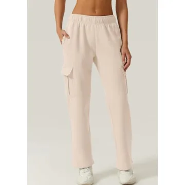 Comfortable QINSEN Women's Beige Pocket Sweatpants