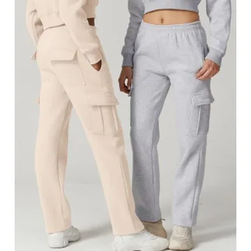 Comfortable QINSEN Women's Beige Pocket Sweatpants