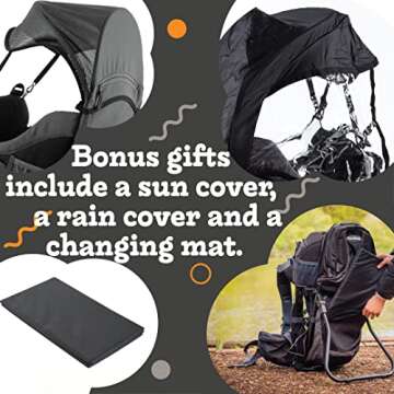 Hiking Baby Carrier Backpack with Sun Hood and Insulated Pocket