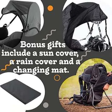 Hiking Baby Carrier Backpack with Sun Hood and Insulated Pocket