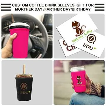 Kiatoras Reusable Iced Coffee Sleeves - Customizable & Insulated