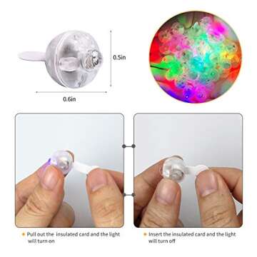 100 Pcs Multicolor LED Balloon Light, Rainbow Colored Round Led Flash Mini Ball Light for Paper Lantern Balloon, Indoor Outdoor Party Event Fun Birthday Party Wedding Halloween Christmas Decorations