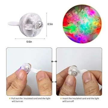 100 Pcs Multicolor LED Balloon Light, Rainbow Colored Round Led Flash Mini Ball Light for Paper Lantern Balloon, Indoor Outdoor Party Event Fun Birthday Party Wedding Halloween Christmas Decorations
