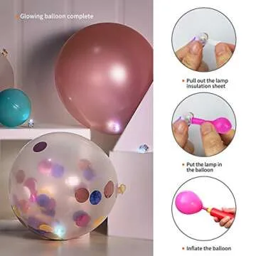 100 Pcs Multicolor LED Balloon Light, Rainbow Colored Round Led Flash Mini Ball Light for Paper Lantern Balloon, Indoor Outdoor Party Event Fun Birthday Party Wedding Halloween Christmas Decorations