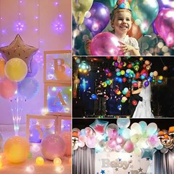 100 Pcs Multicolor LED Balloon Light, Rainbow Colored Round Led Flash Mini Ball Light for Paper Lantern Balloon, Indoor Outdoor Party Event Fun Birthday Party Wedding Halloween Christmas Decorations