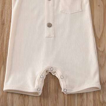 iddolaka Newborn Summer Baby Boy Girl Romper Bodysuit Jumpsuit Playsuit One Piece Outfit Clothes (Light Yellow, 18-24 Months)