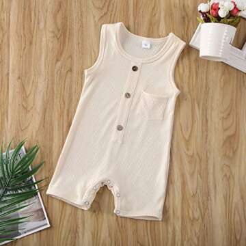 iddolaka Newborn Summer Baby Boy Girl Romper Bodysuit Jumpsuit Playsuit One Piece Outfit Clothes (Light Yellow, 18-24 Months)