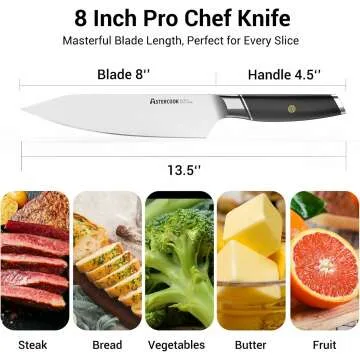 Astercook 8-Inch Professional Chef Knife for All Cooks