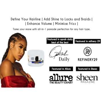 The Roots Naturelle BLACK PANTHER STRONG - VEGAN - Edge and Braid Control POMADE 8 oz. Styling Gel. ...