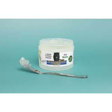 The Roots Naturelle BLACK PANTHER STRONG - VEGAN - Edge and Braid Control POMADE 8 oz. Styling Gel. Great for Curly Hair. Firm Hold for Natural Hairstyles