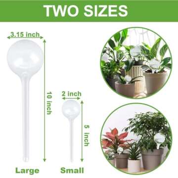 Plant Watering Globes Set of 10, Self Watering Bulbs for Indoor & Outdoor Plants, Plastic Automatic ...