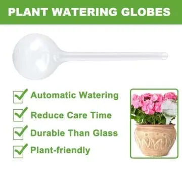 Plant Watering Globes Set of 10, Self Watering Bulbs for Indoor & Outdoor Plants, Plastic Automatic Water System (Clear, 10 Pack Large)
