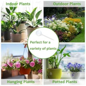 Plant Watering Globes Set of 10, Self Watering Bulbs for Indoor & Outdoor Plants, Plastic Automatic Water System (Clear, 10 Pack Large)