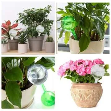 Plant Watering Globes Set of 10, Self Watering Bulbs for Indoor & Outdoor Plants, Plastic Automatic Water System (Clear, 10 Pack Large)