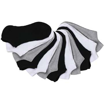 Tipi Toe Women's 12-Pairs Low Cut Athletic Sport Peformance Socks, (sock size 9-11) Fits shoe size 6-10, SP28-12