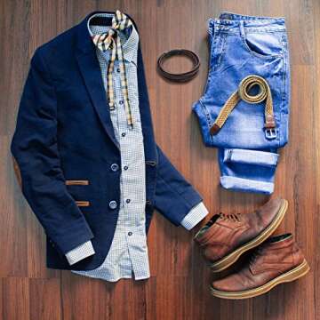 murtoo Mens Cowhide Leather Multi-Layer Bracelet