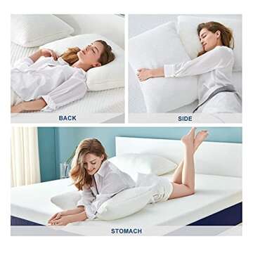 Molblly King Size Pillows 2 Pack, Shredded Memory Foam Bed Firm Pillows for Sleeping Set of 2, Adjustable Loft Bed Pillows with Washable Hypoallergenic Cove